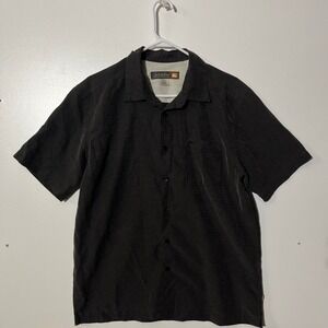 Quick Sliver Watermen Collection Dark Gray Button Down Shirt Men's M